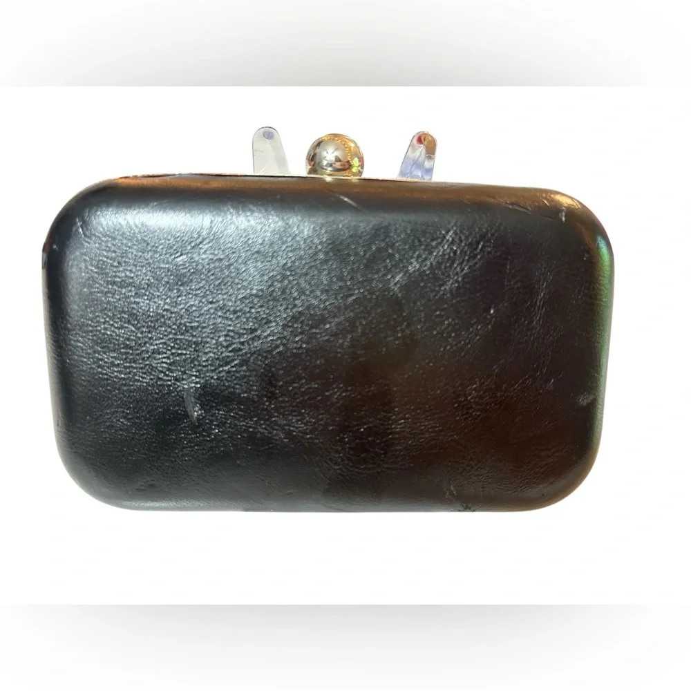 Vintage Black and Silver Beaded Evening Clutch